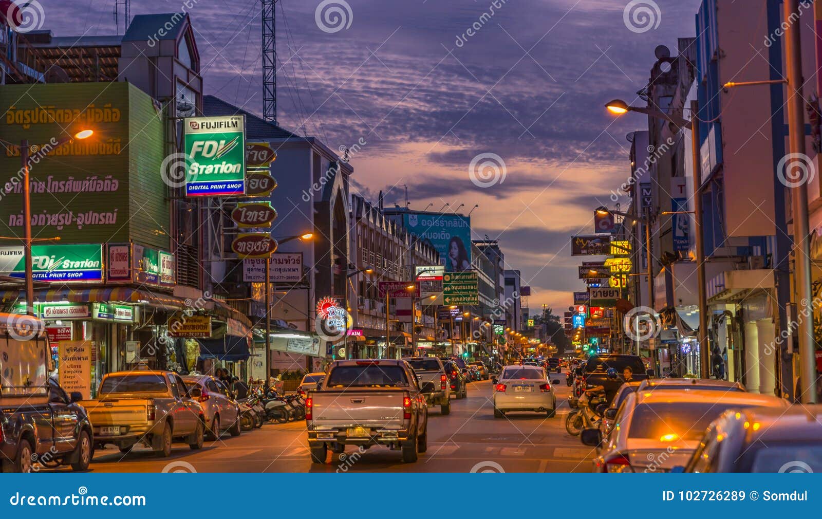 Downtown Street Of Surat Thani Province Thailand Editorial Stock Image Image Of Colombia Town 102726289