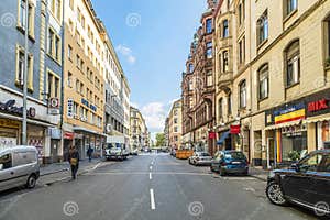 Downtown Street View In Frankfurt Editorial Photo Image Of Europe 