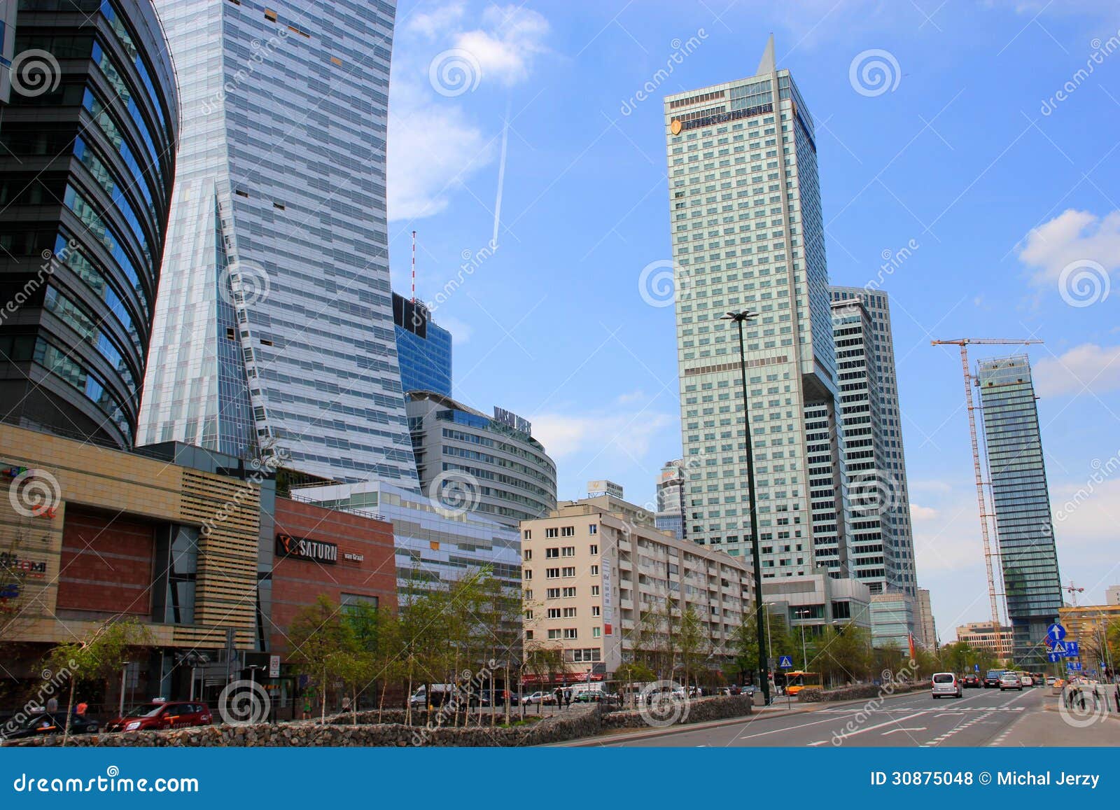 Downtown Warsaw editorial stock photo. Image of city 30875048