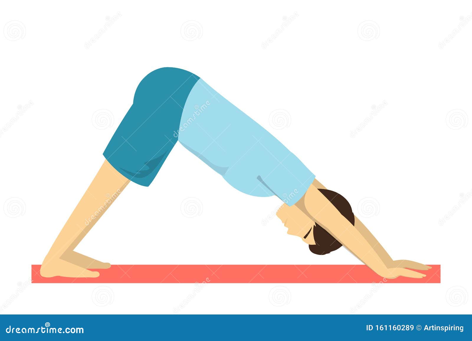 downward facing dog yoga pose. fitness exercise
