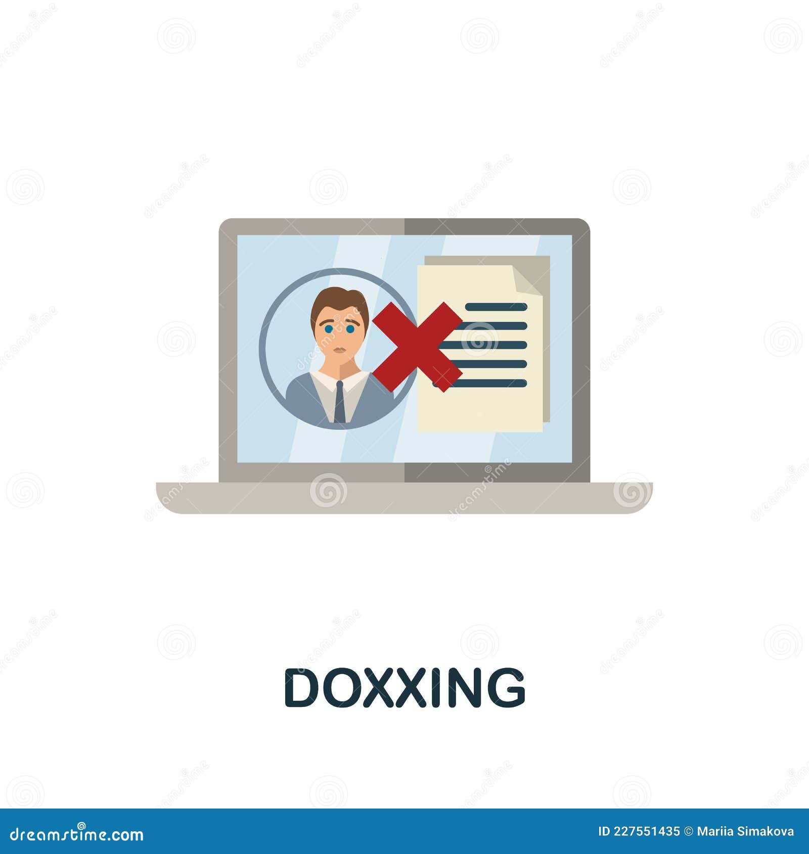 doxxing flat icon. colored sign from cyberbullying collection. creative doxxing icon  for web 