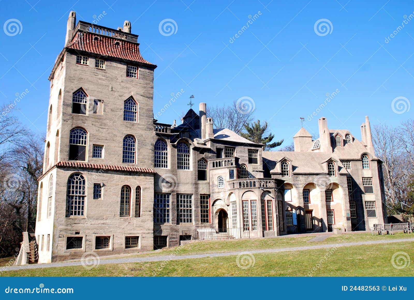 Doylestown, PA: Historic Fonthill Mansion Editorial Stock Photo - Image