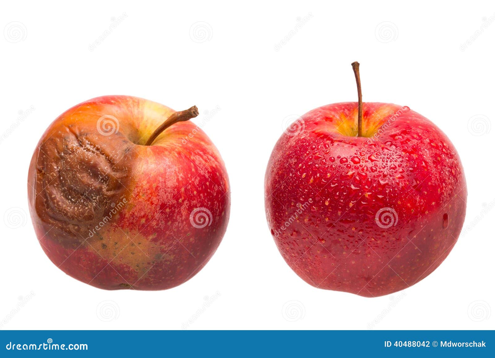 dozy red apple as comparison to fresh red apple