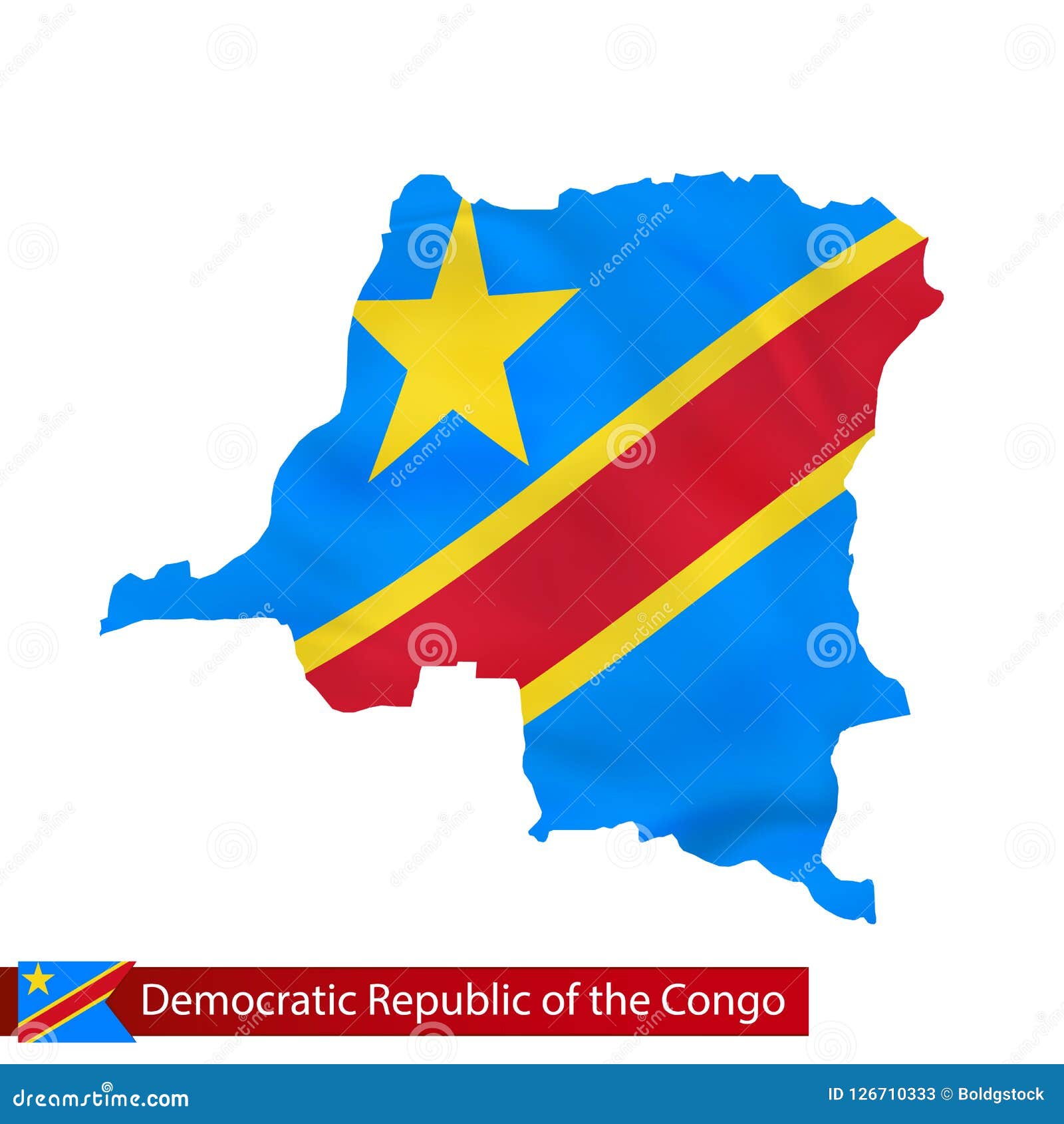 Congo Flag Map