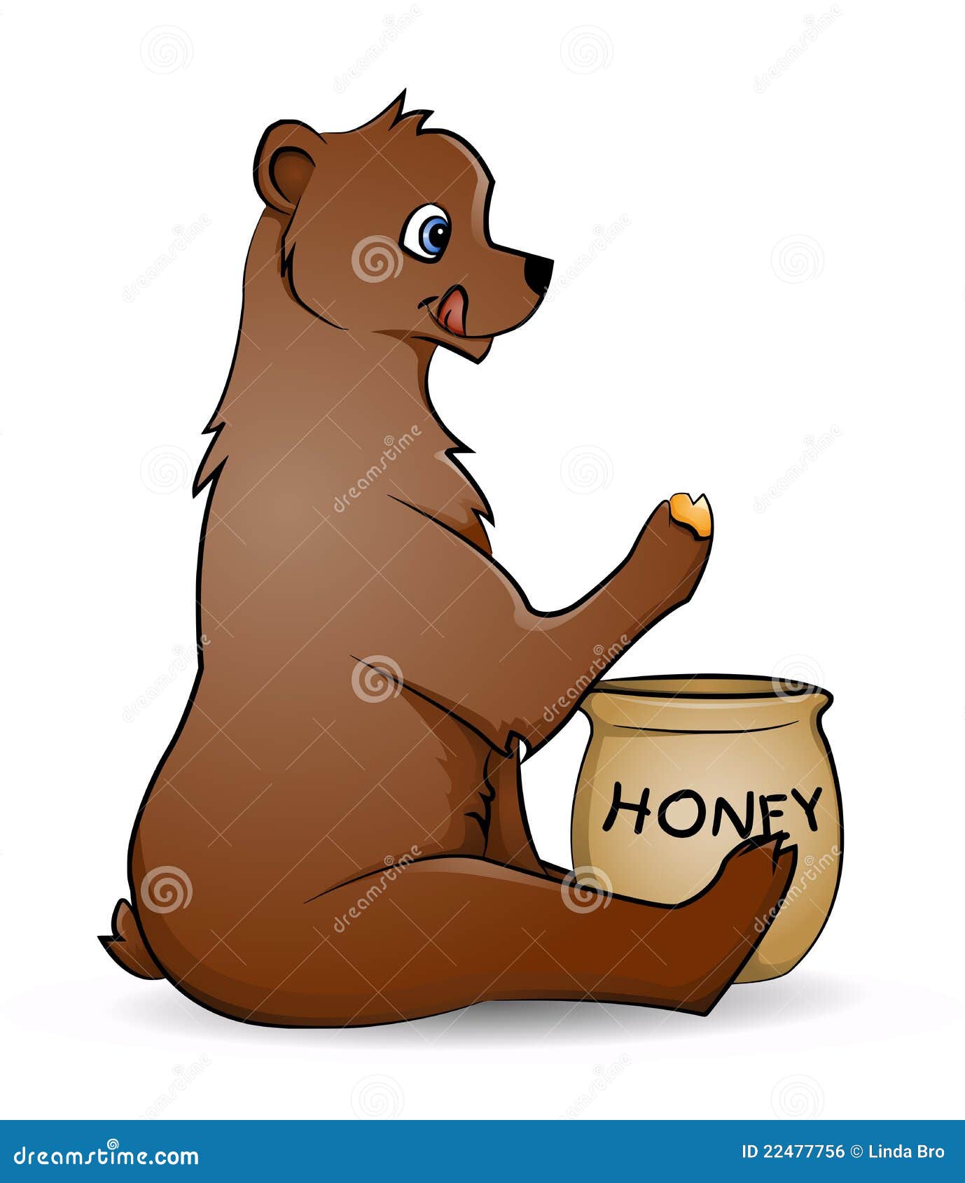 Draag met honing vector illustratie. Illustration of poot 22477756