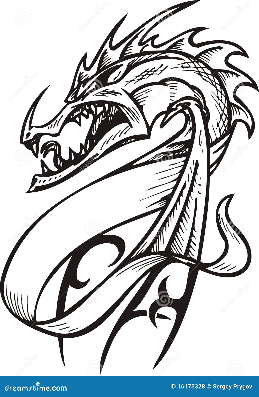 Drache-Schablone. vektor abbildung. Illustration von clips - 16173328
