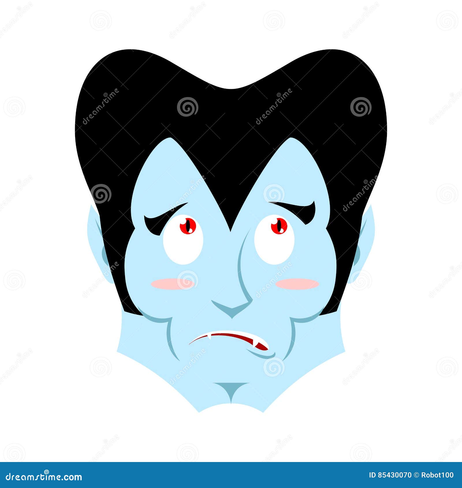 Dracula Surprised Emoji. Vampire Astonished Emotion Face Isolate Stock Vector Illustration of