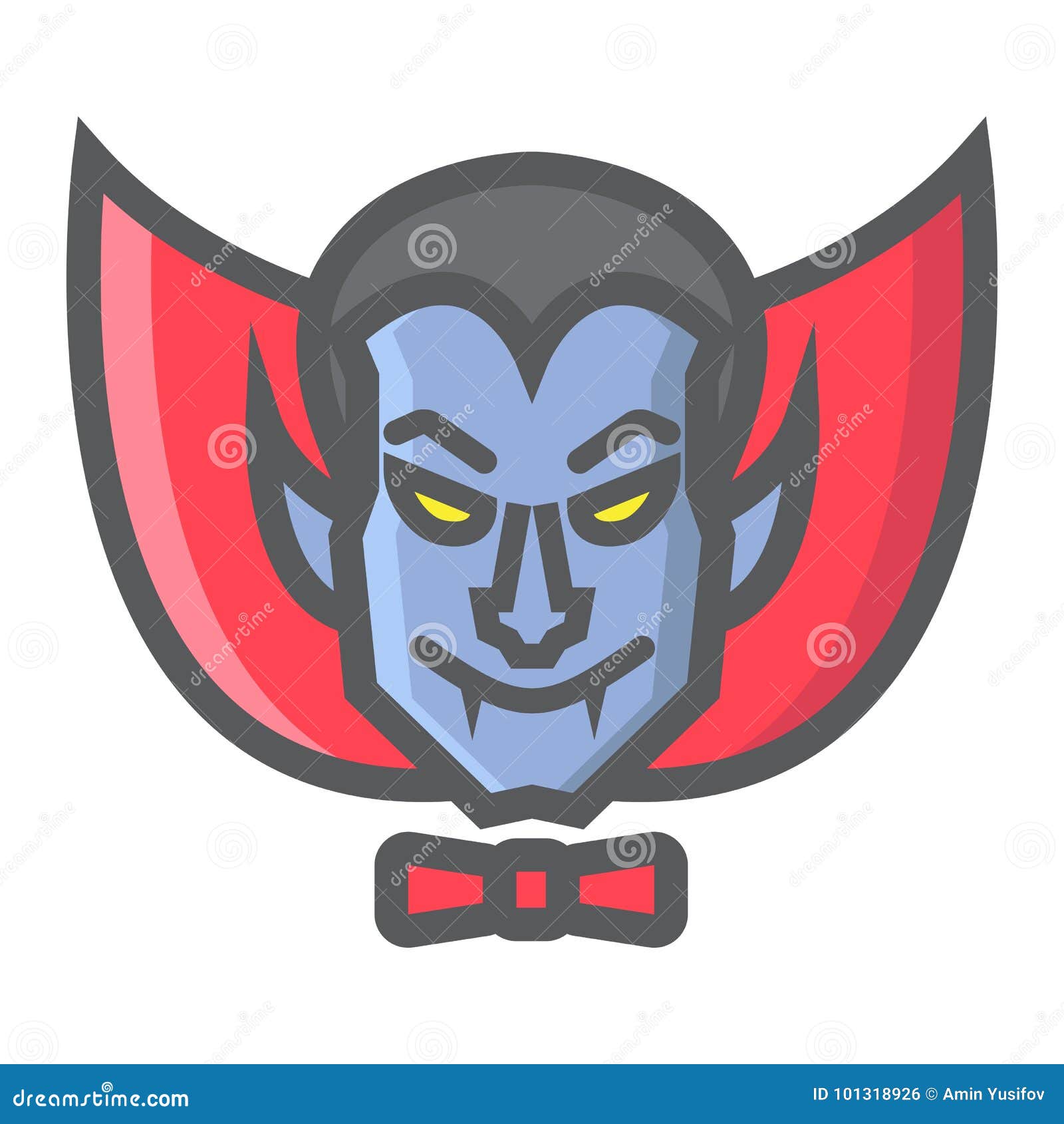 Dracula Vampire Filled Outline Icon, Halloween Stock Vector ...