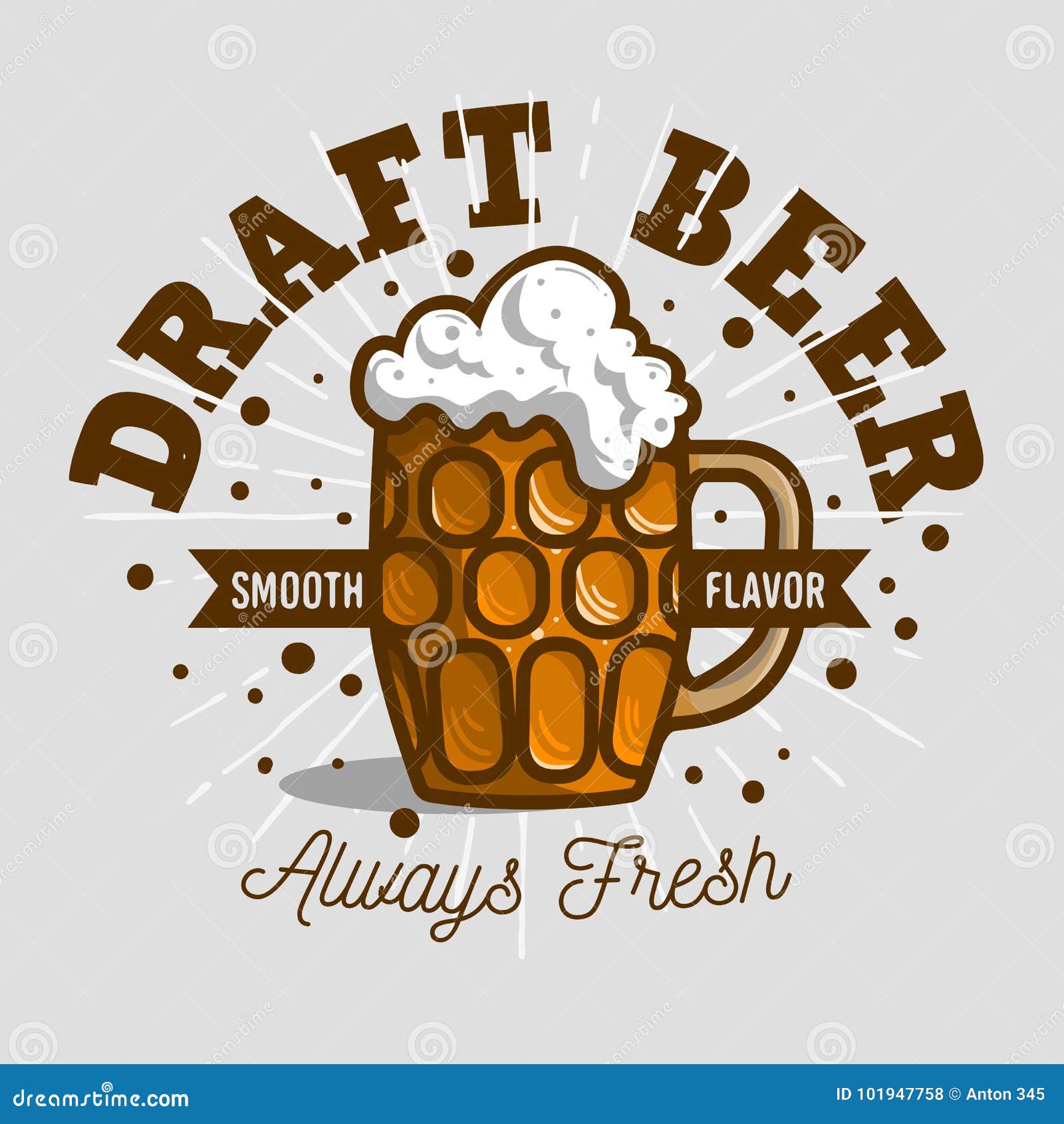 Draft Beer Logo Label Design with a Mug or a Krug of Beer with Stock Vector  - Illustration of malt, local: 101947758