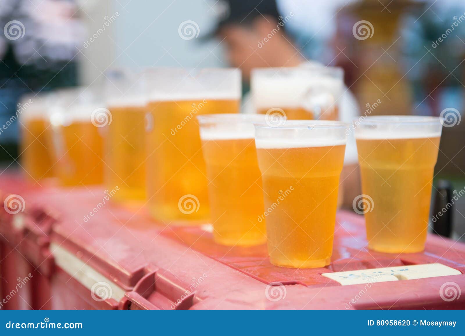 Draft Beer Ready To Drink in Plastic Glass Stock Photo Image of glass