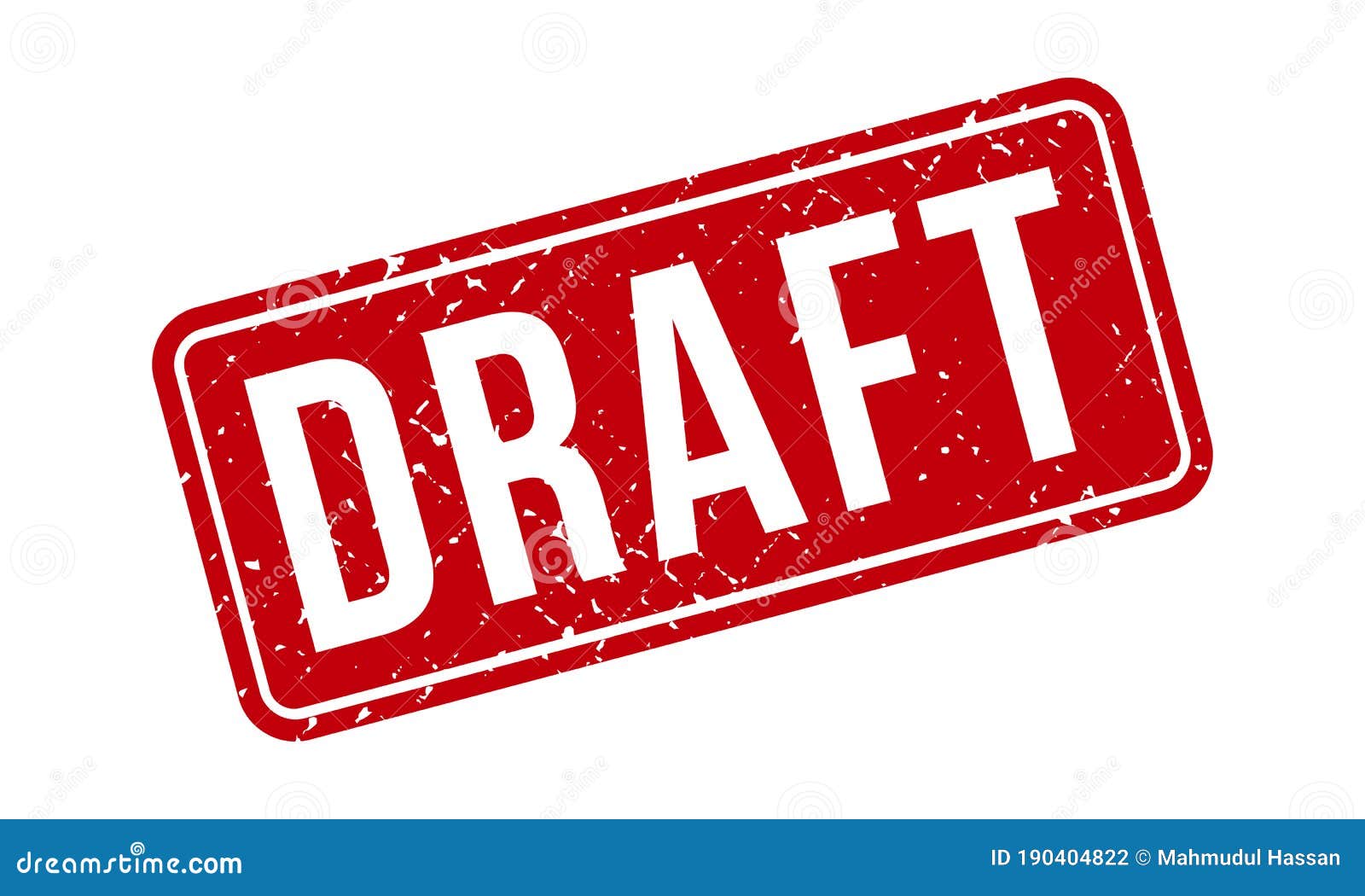 Draft Rubber Stamp. Red Draft Rubber Grunge Stamp Seal Vector