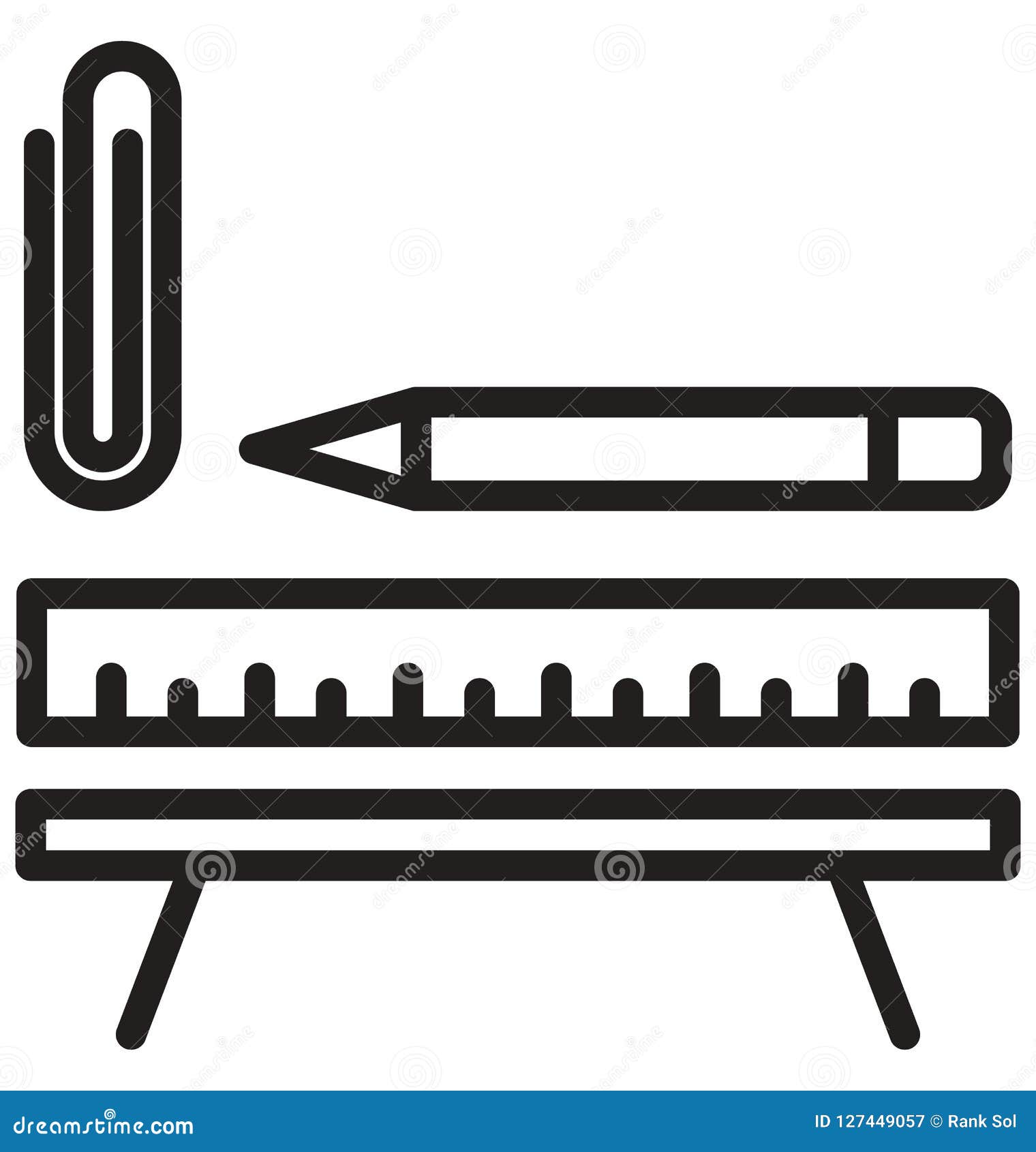 Draft Tools Line Isolated Vector Icon Can Be Easily Modified and Edit