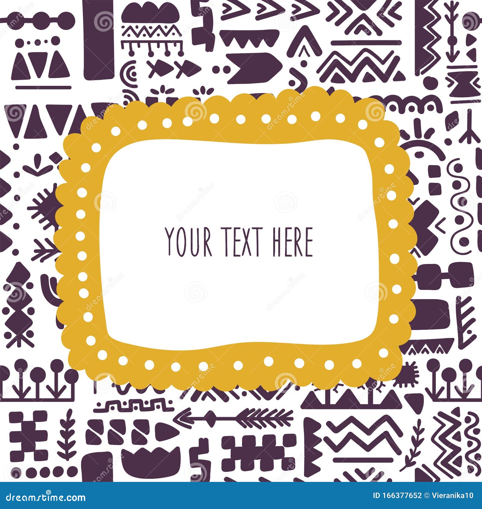 Folk art frame template stock vector. Illustration of holiday 166377652