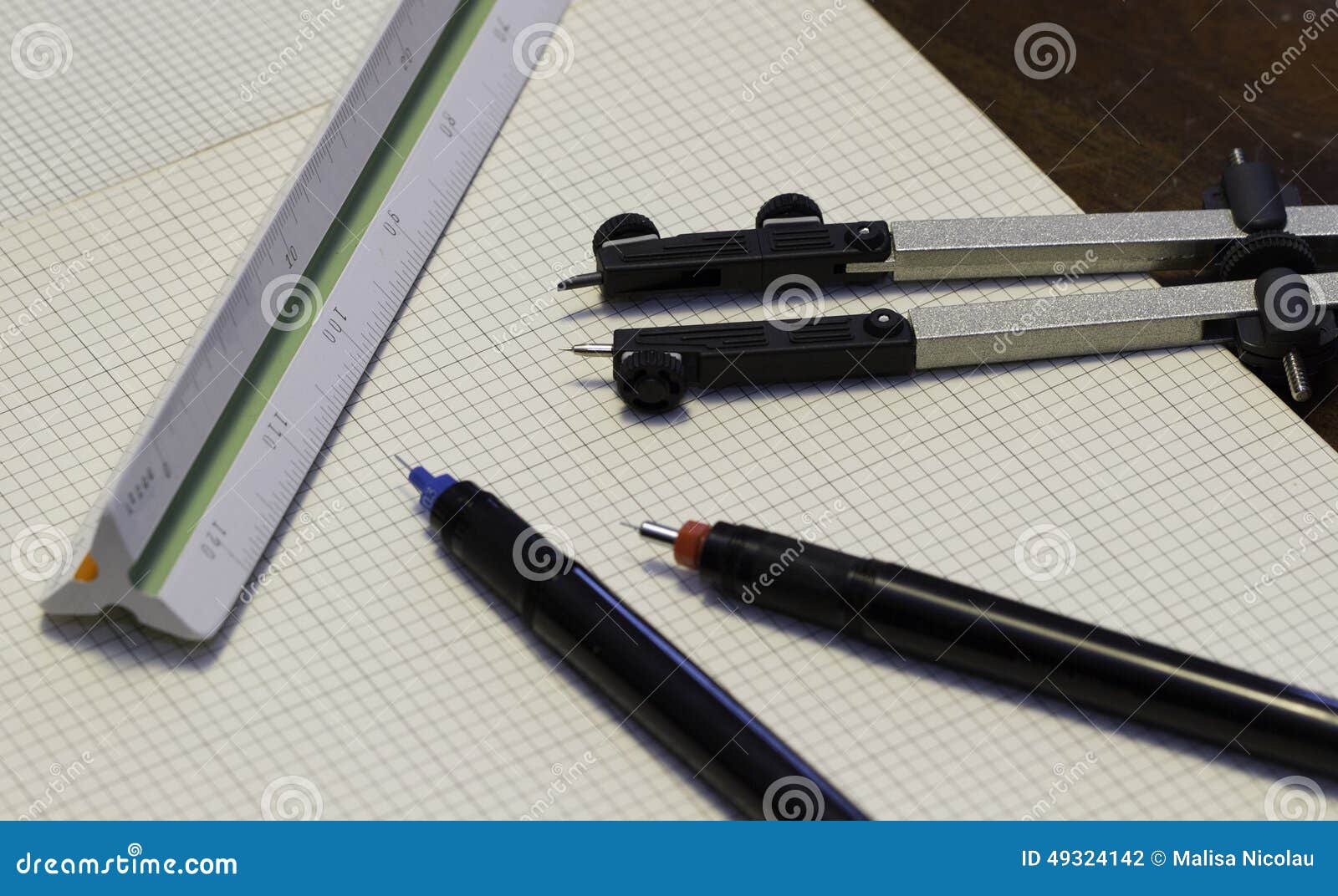 Drafting Tools stock photo. Image of scale, pens, pencil - 49324142