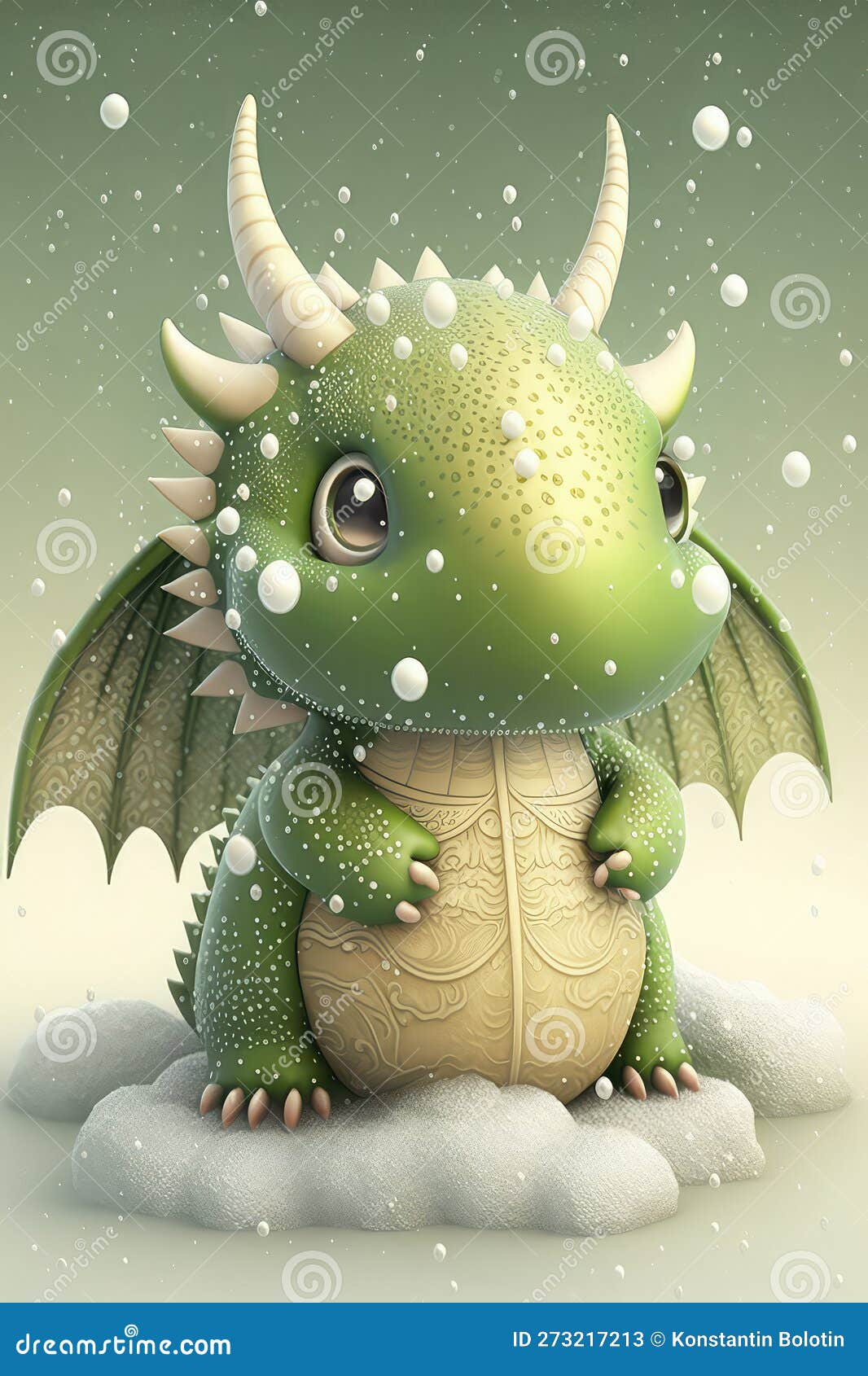 Mini Dragão Com Chifres Brancos Na Neve Assiste a Queda De Flocos De Neve  Durante Os Dragões Ano Novo, O Gerador Ai Ilustração Stock - Ilustração de  inverno, verde: 273217185