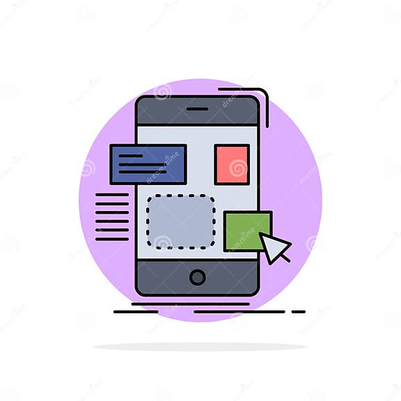 Drag, Mobile, Design, Ui, Ux Flat Color Icon Vector Stock Vector ...