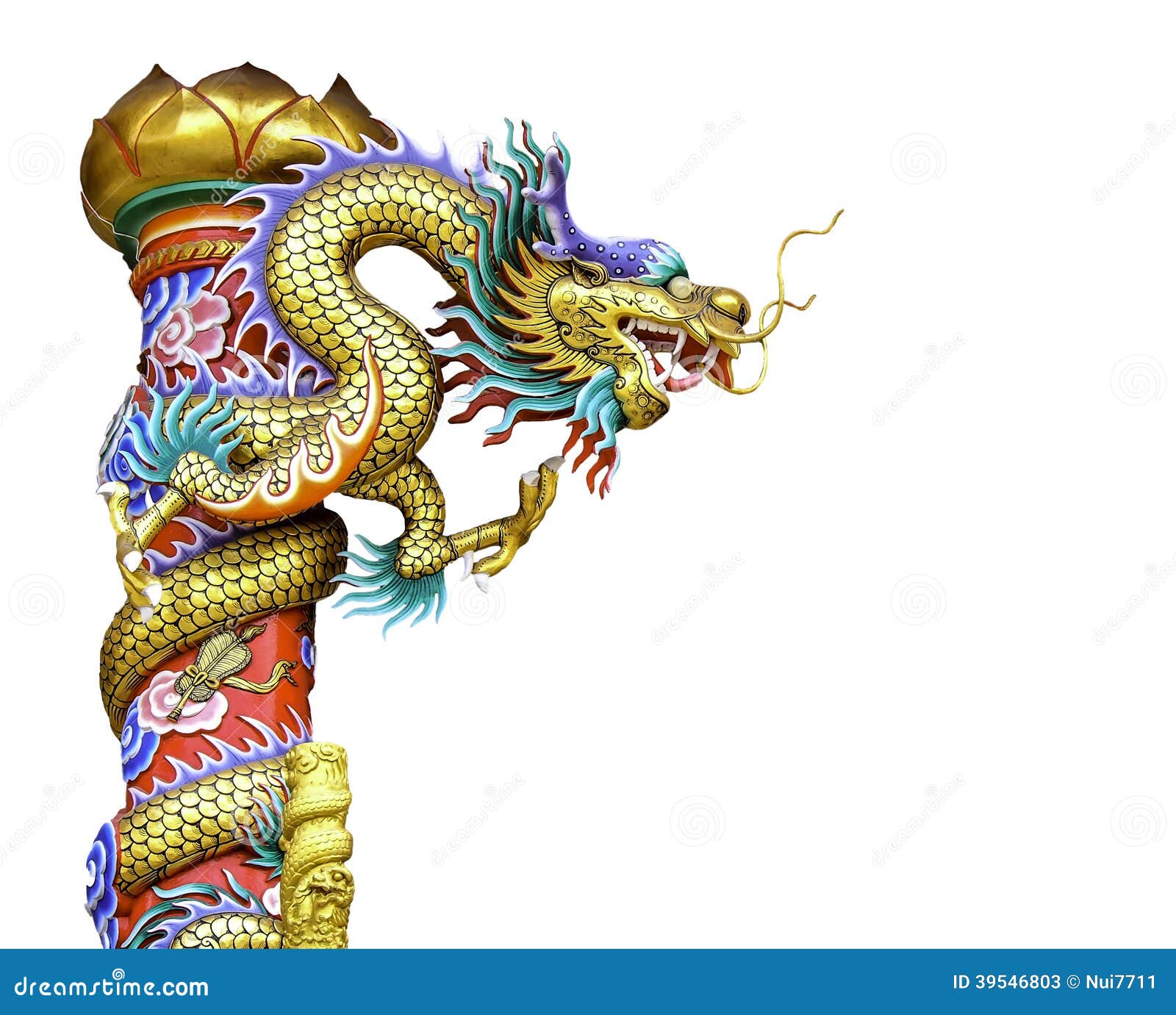Drago cinese dorato immagine stock. Immagine di disegno - 39546803