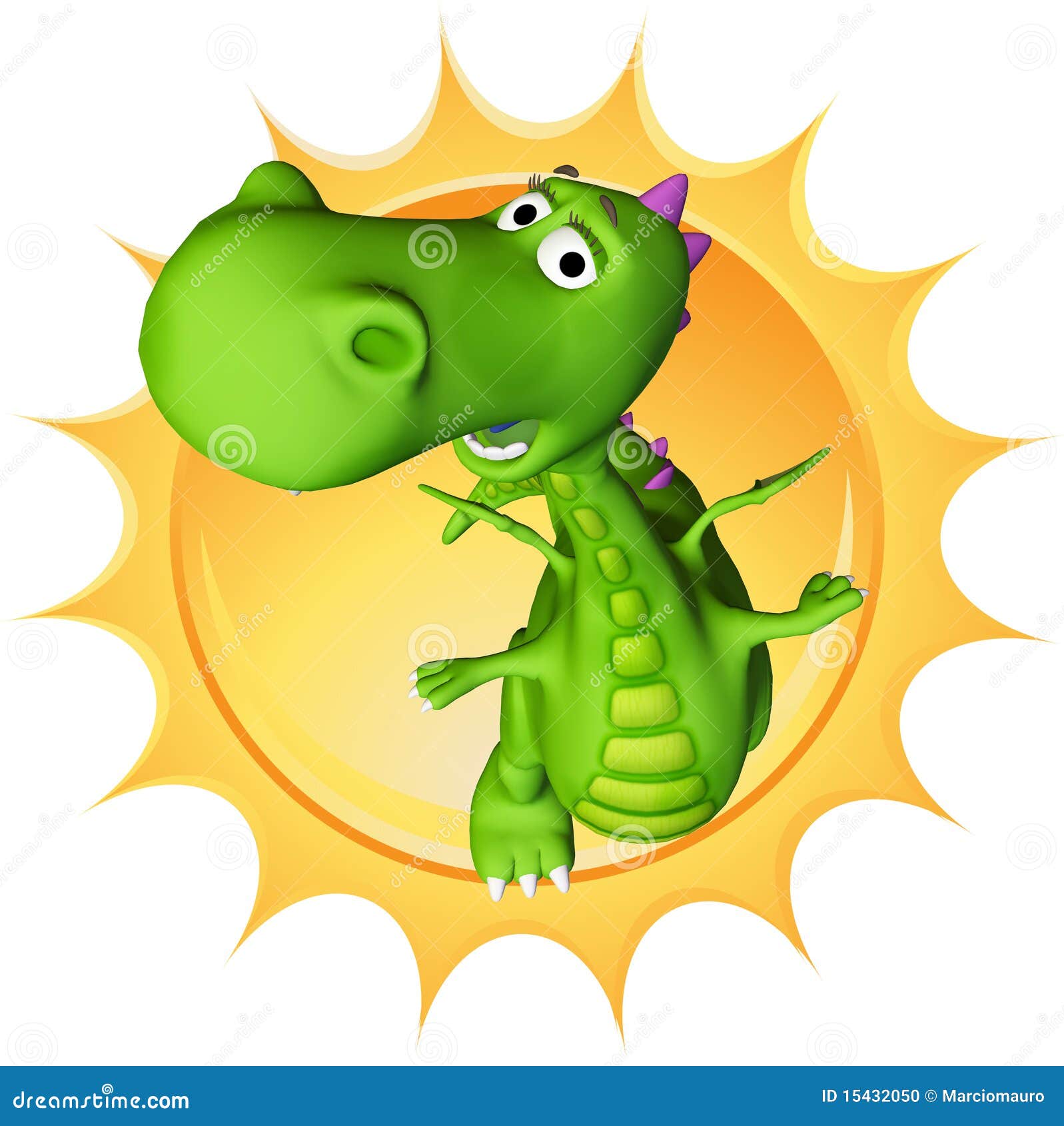 Drago Del Bambino Di Dino Il Sole Illustrazione di Stock