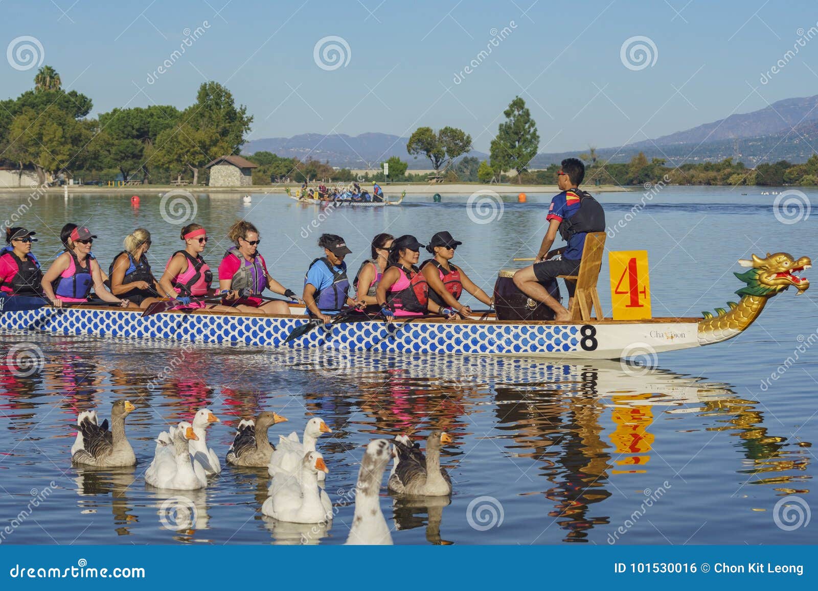 Dragon Boat Festival at Santa Fe Dam Recreation Area Editorial Photo