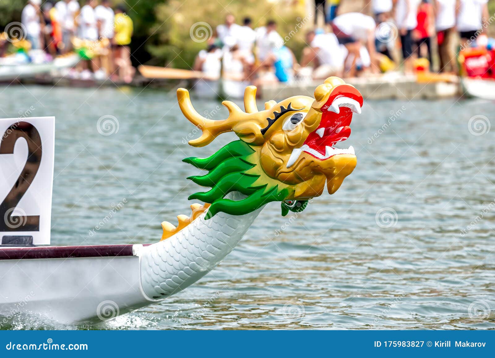 Dragon boat`s head stock image. Image of bright, championship 175983827