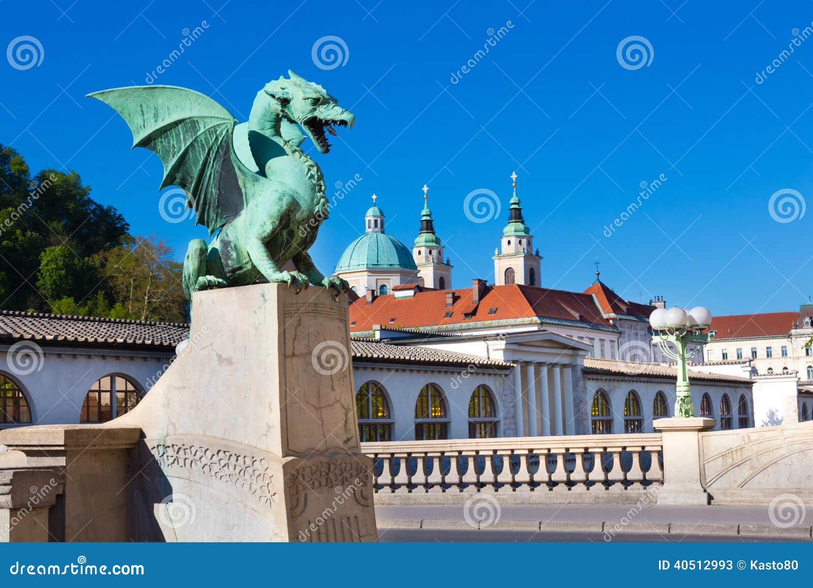 dragon bridge, ljubljana, slovenia, europe.