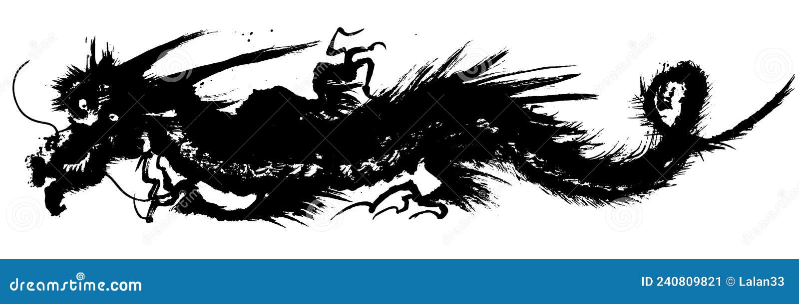 Dragon. Brush Stroke Illustration Stock Vector Illustration of