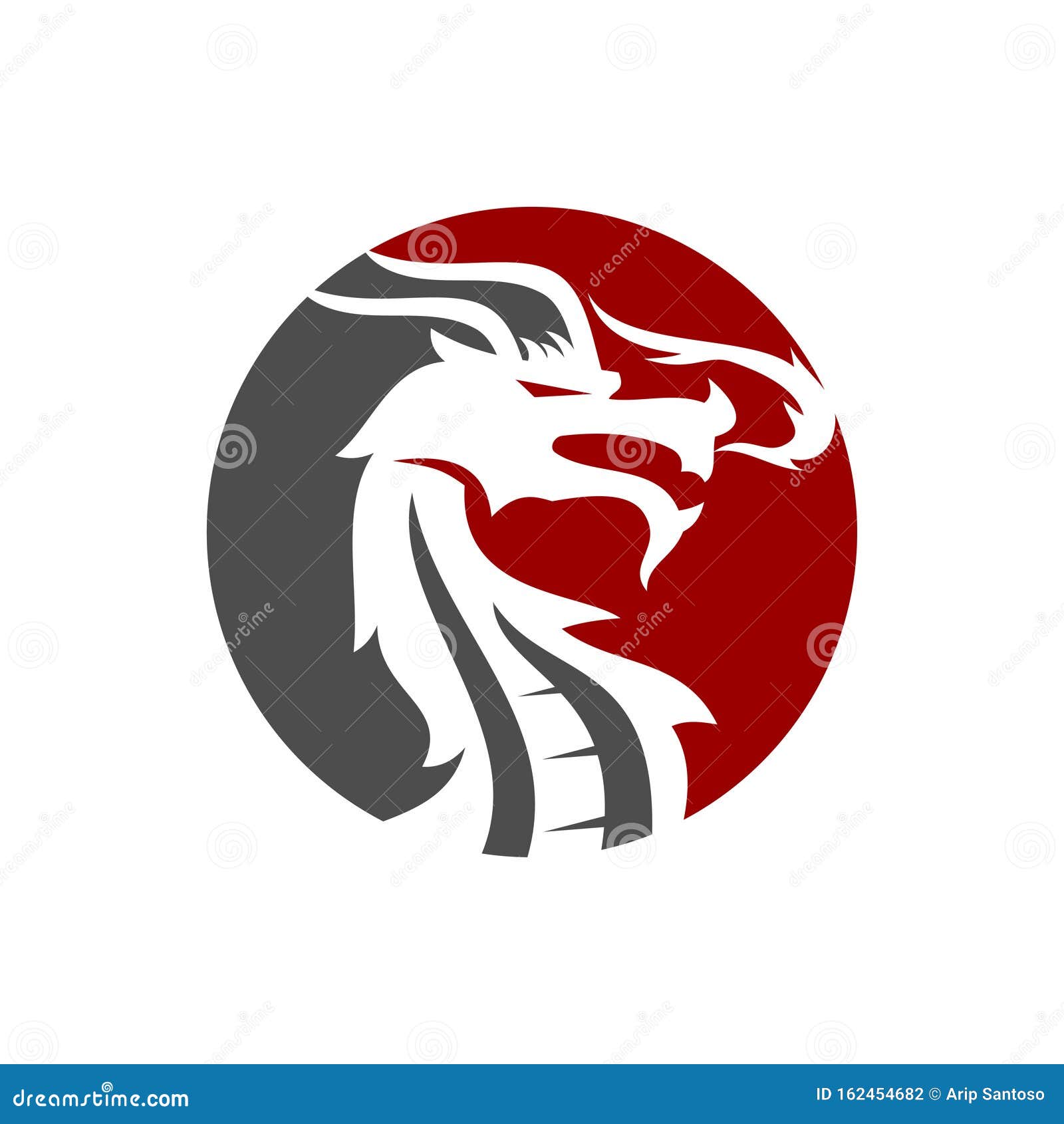 Dragon Circle Logo Design Mascot Template Vector Isolated Stock Vector ...