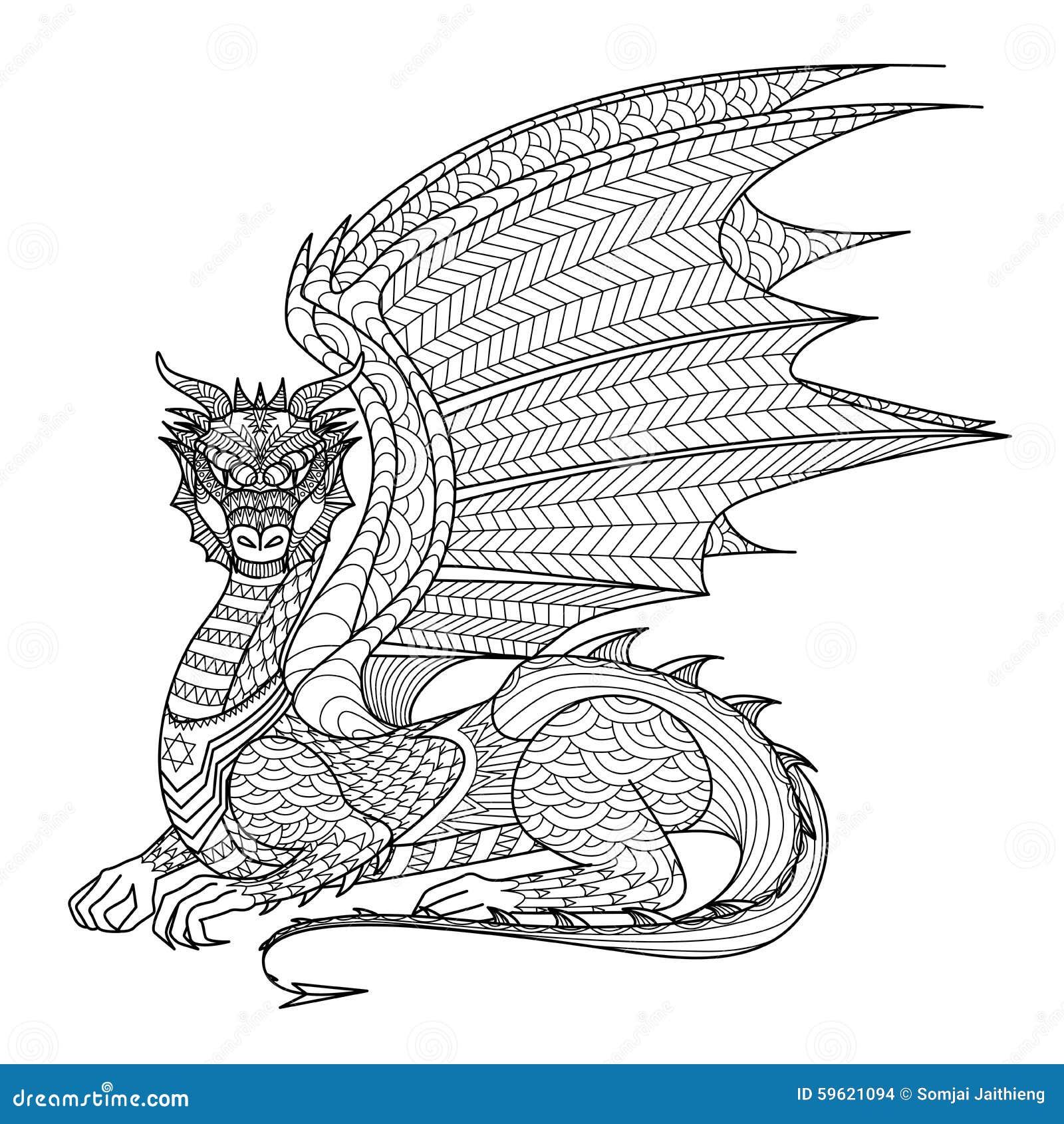 Libre de droits Download Dragon De Dessin Pour Livre De Coloriage