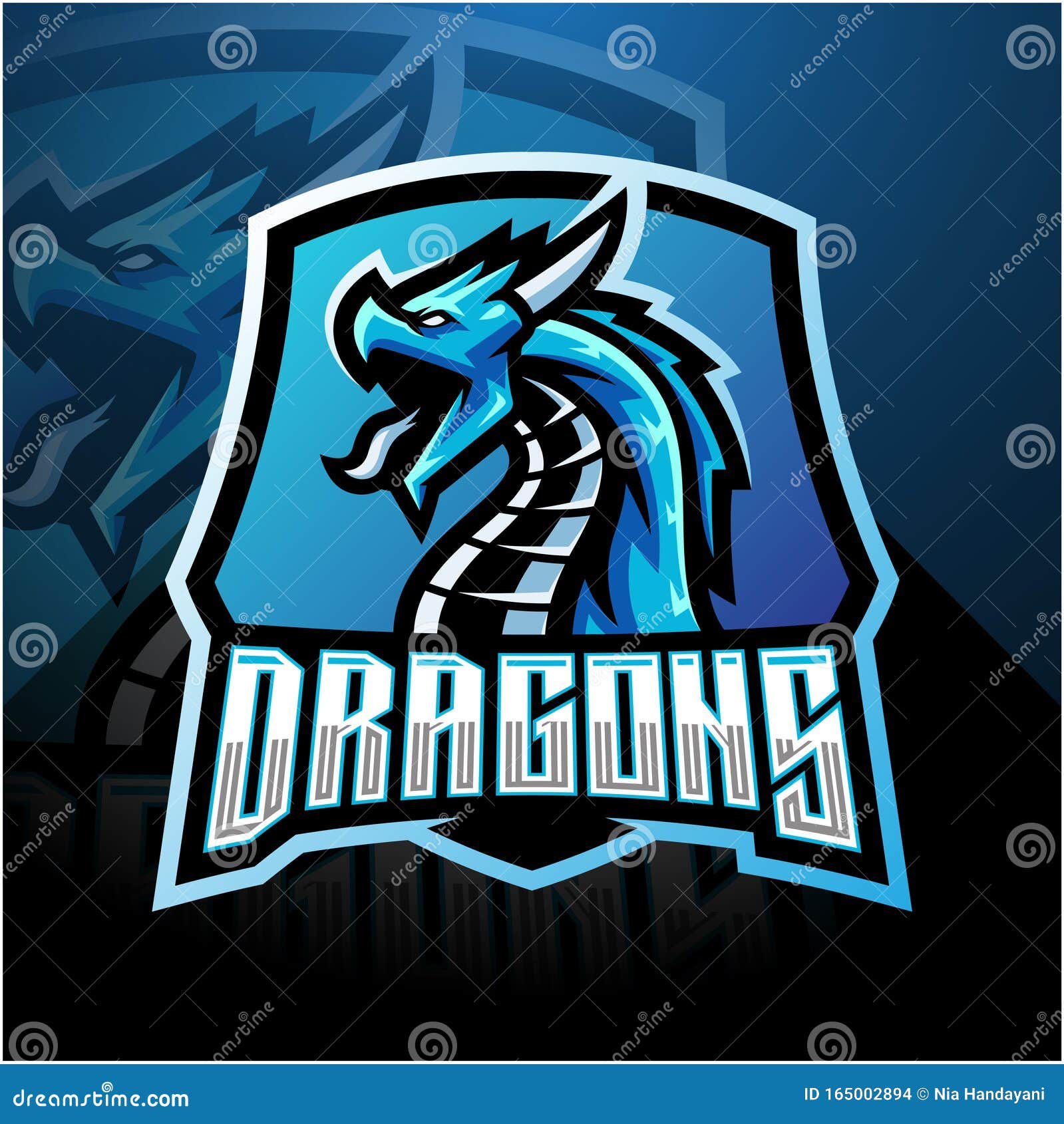 Dragon Esport Mascot Logo With Shield Stock Vector Illustration Of Fenix Mascot