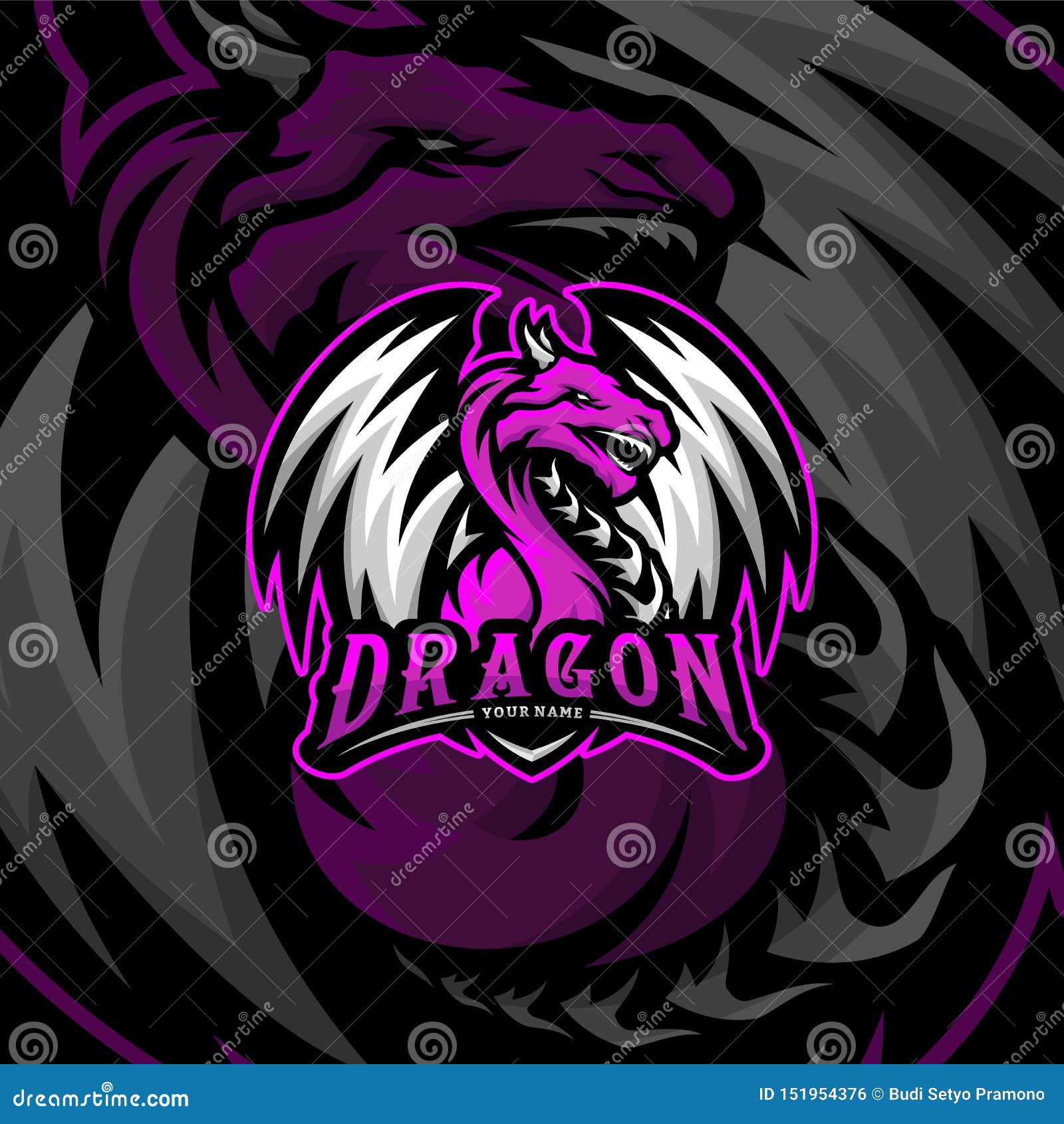 Dragon Esports Logo Design Vector Dragon Mascot Gaming Logo Concepts Stock Vector Illustration Of Design Aggressive