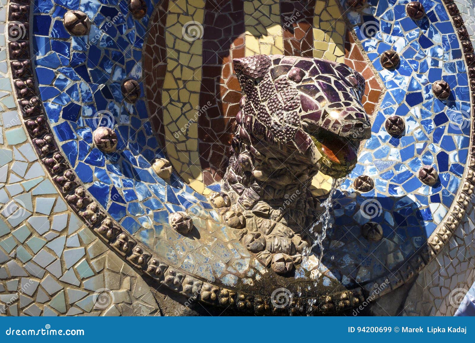 Dragon Fountain In Park Guell Barcelona Spain Editorial Stock Image Image Of Circular Color