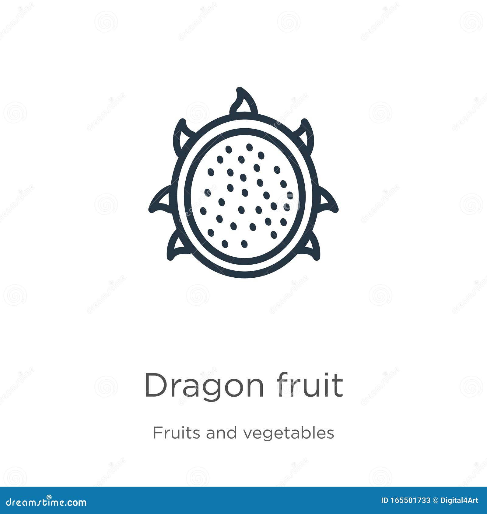 Dragon Fruit Icon. Thin Linear Dragon Fruit Outline Icon ...
