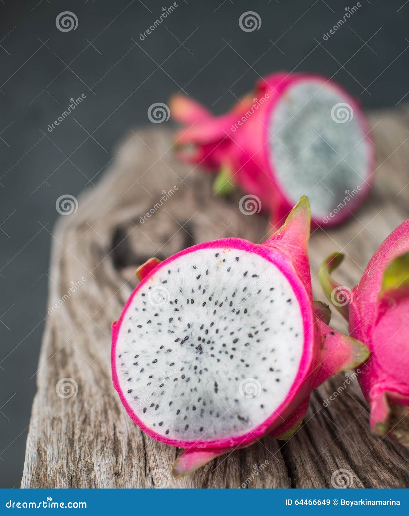 Dragon Fruit on a Wooden Board Stock Image Image of nutrition, pink