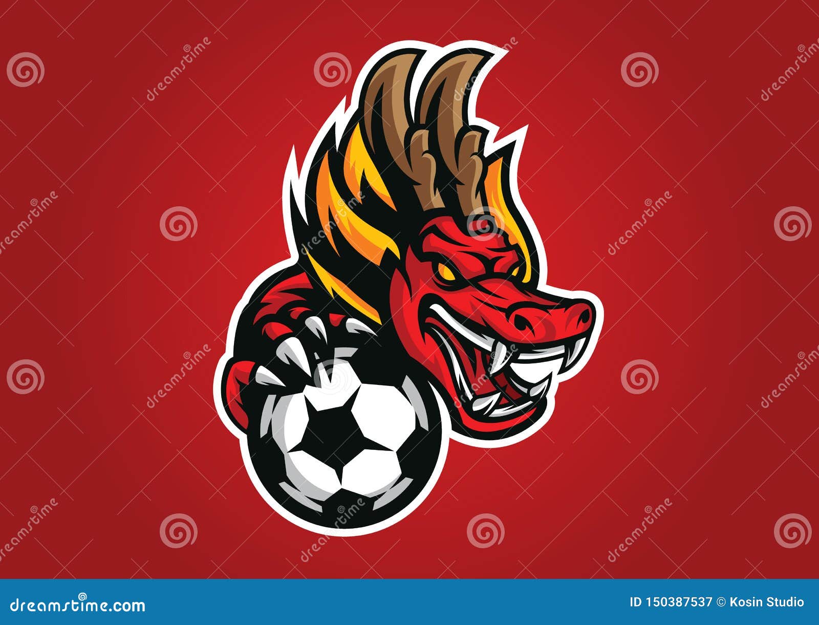 red dragons football logo