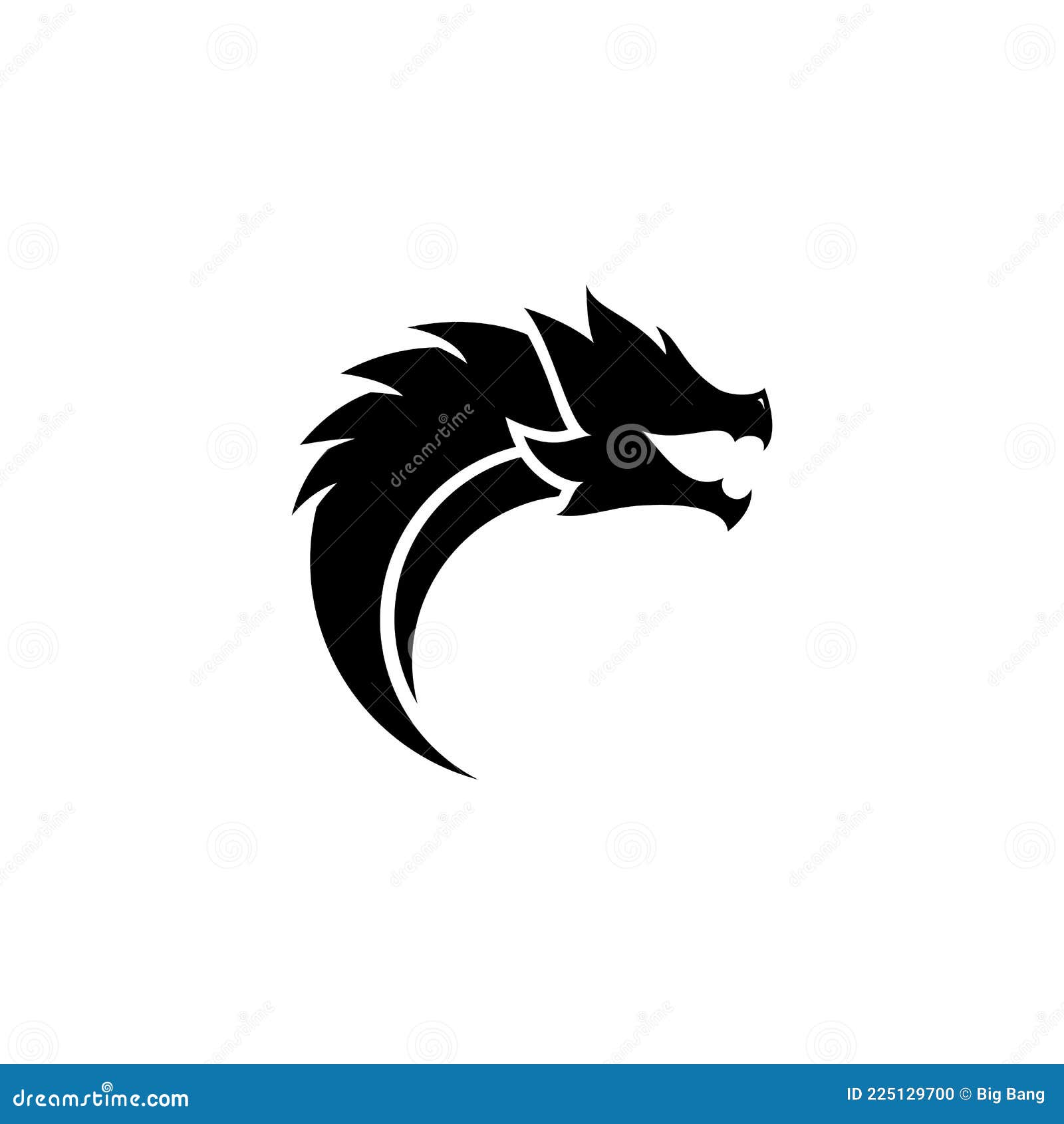 Dragon Head Vector Logo Illustration Stock Vector - Illustration of traditional, asian: 225129700