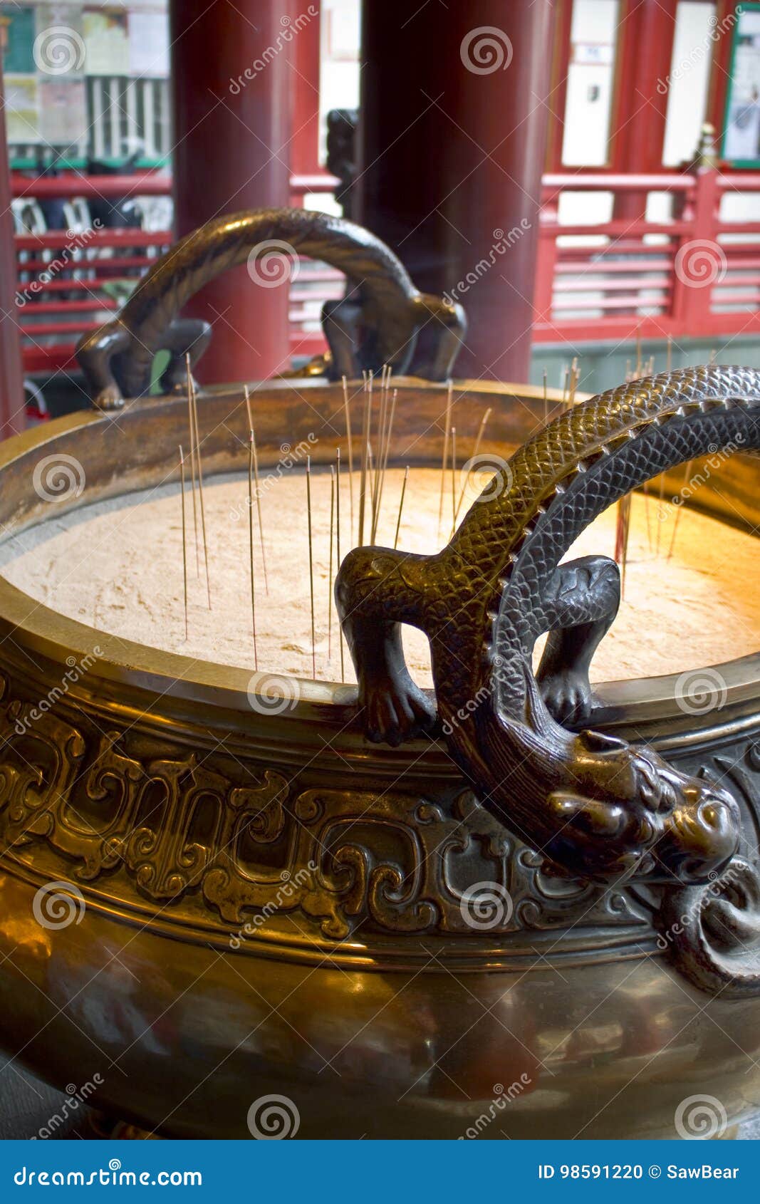 Dragon Incense Pot stock photo. Image of asia, stick 98591220