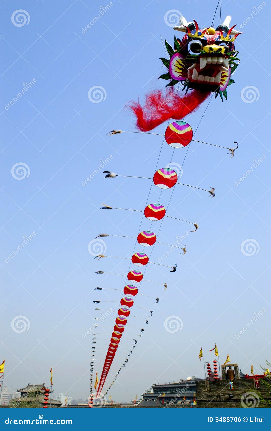 Dragon kite stock photo. Image of asian, idol, asia, blue 3488706