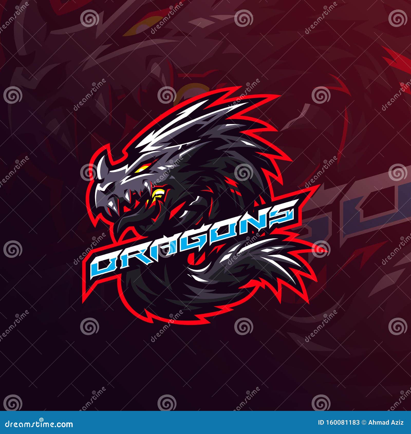 Dragon Mascot Logo Design Vector With Modern Illustration Concept Style For Badge Emblem And Tshirt Printing Angry Dragon Stock Vector Illustration Of Chinese Legend