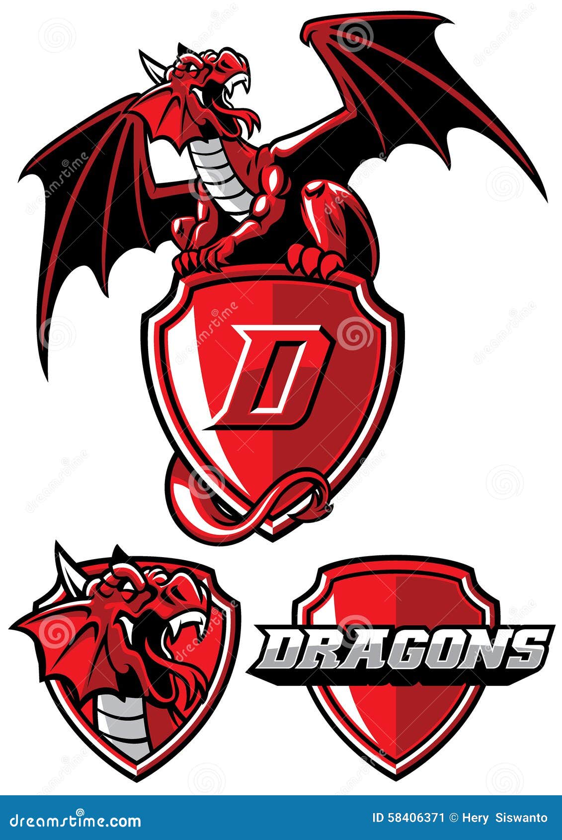 dragon mascot set
