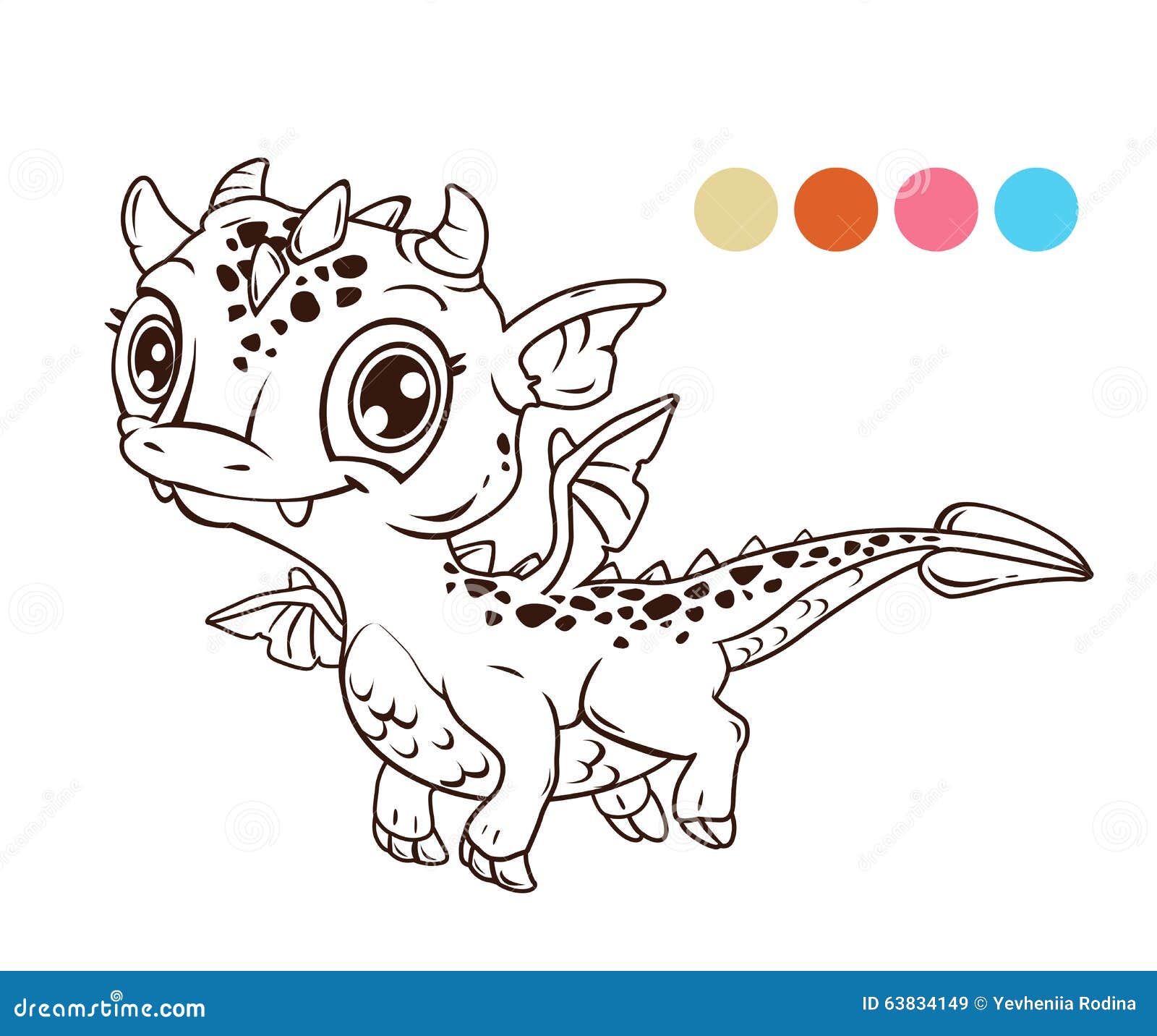 Dragon Mignon De Bebe De Vol De Bande Dessinee Illustration Stock Illustration Du Attraction Gentil