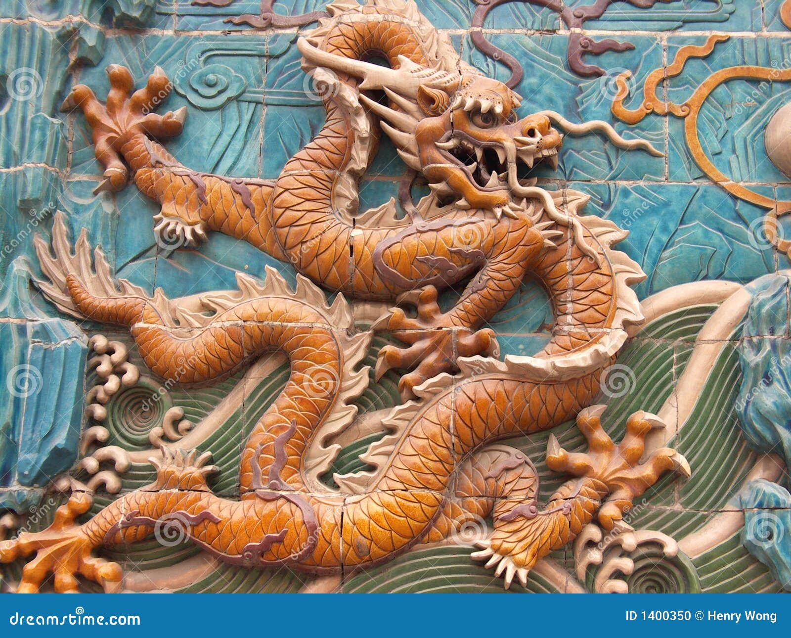 Dragon mural 5 stock photo. Image of china, good, oriental 1400350