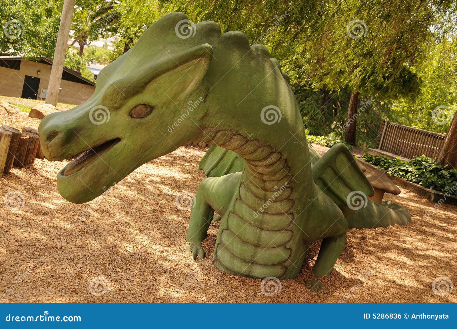 Dragon made of wood from the forest - Playground