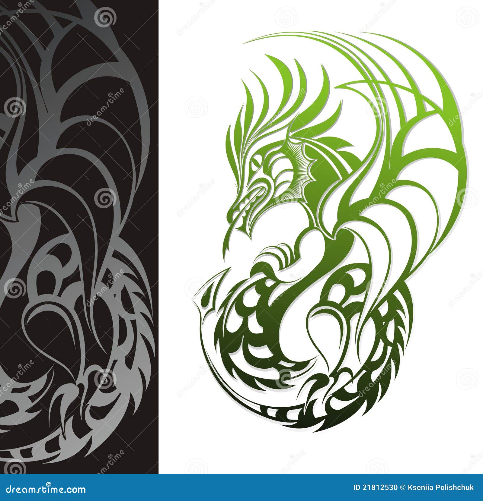 Dragon. Tattoo design stock vector. Illustration of beijing - 21812530