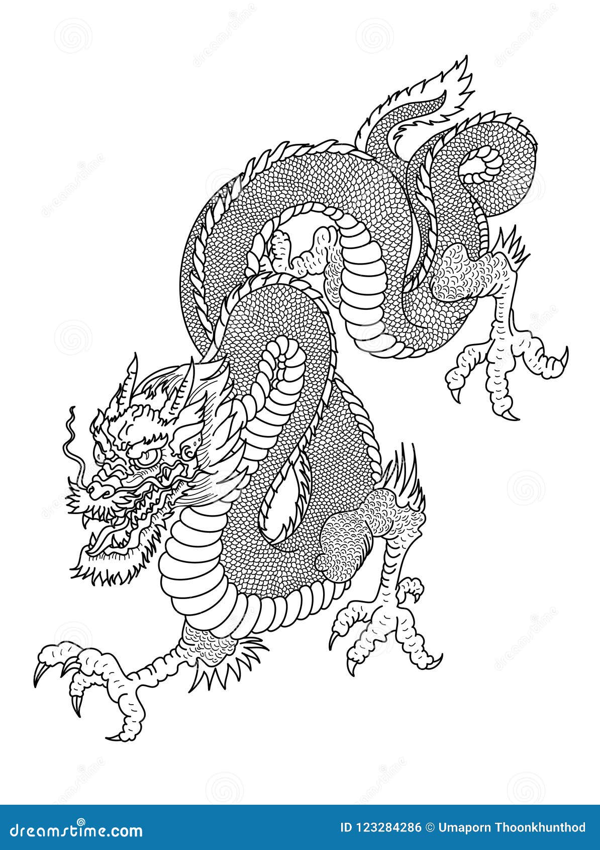 Solid Asian Style Dragon Tatoo