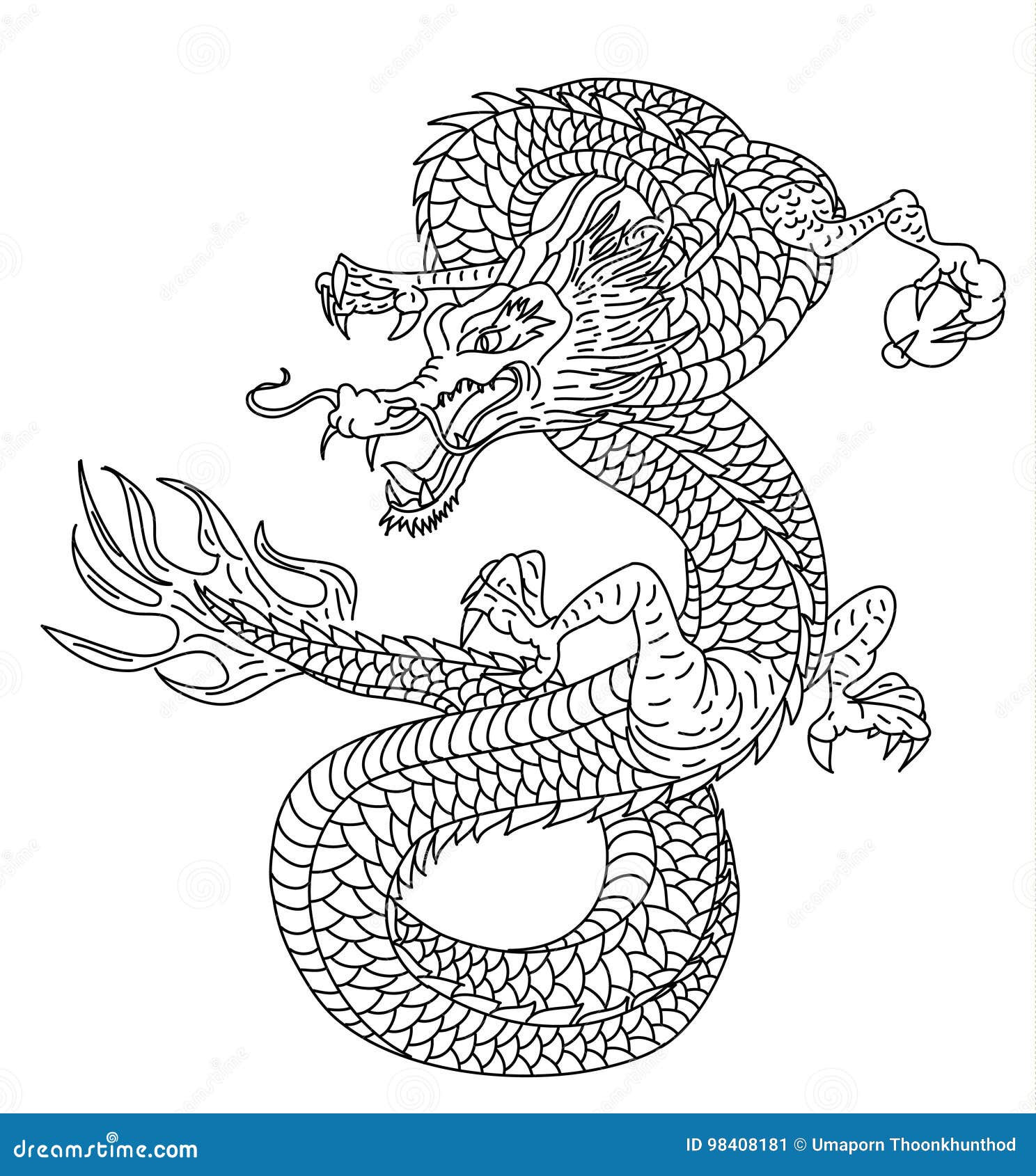 Chinese dragon tattoo Royalty Free Vector Image