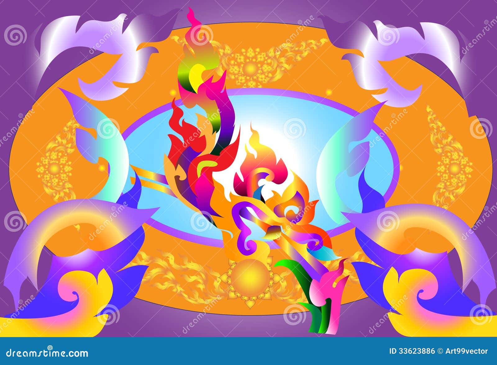 Dragon thai colourful stock illustration. Illustration of colors 33623886