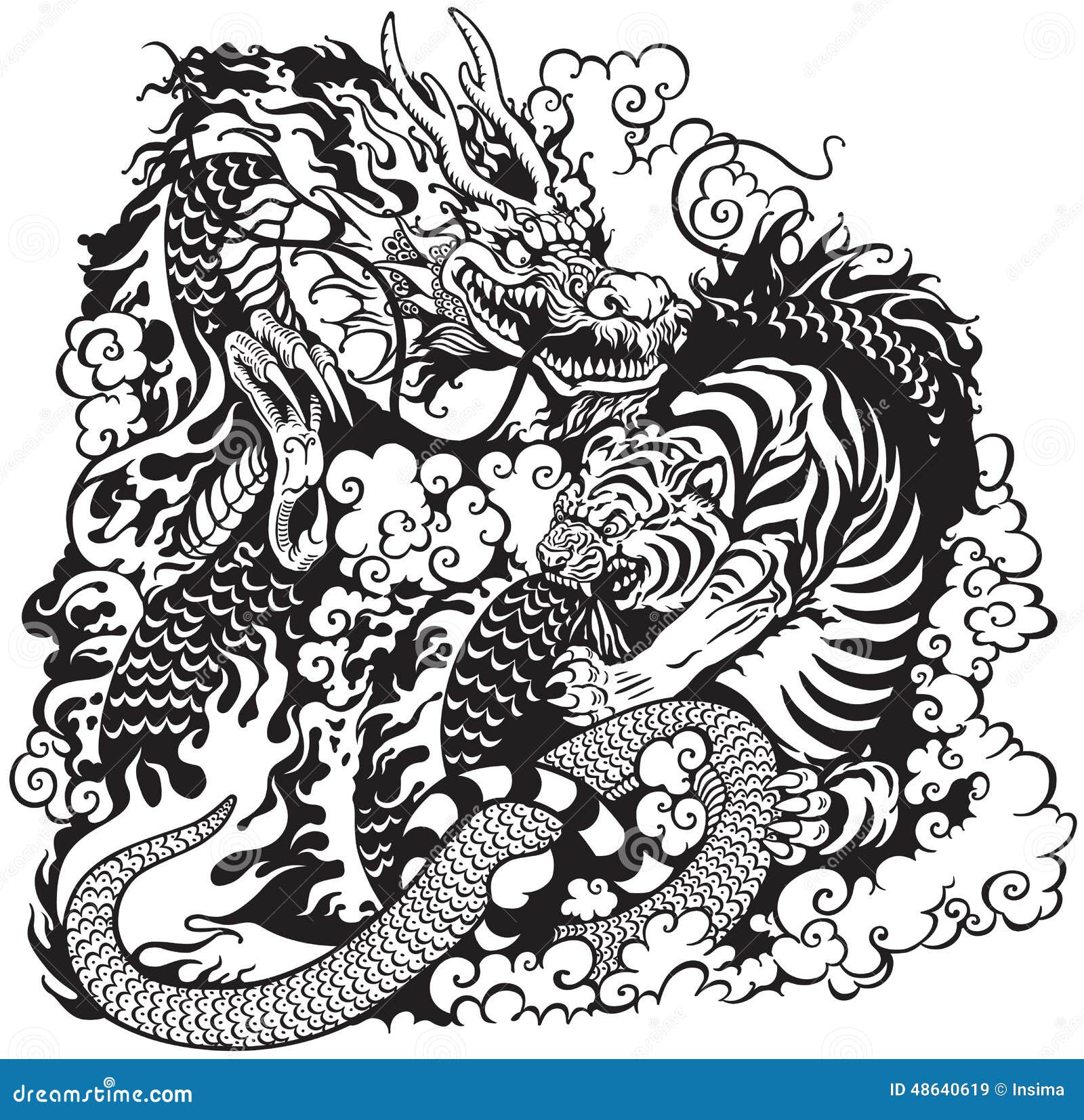Tiger and Dragon Fight tattoo by Chapel tattoo  Best Tattoo Ideas Gallery
