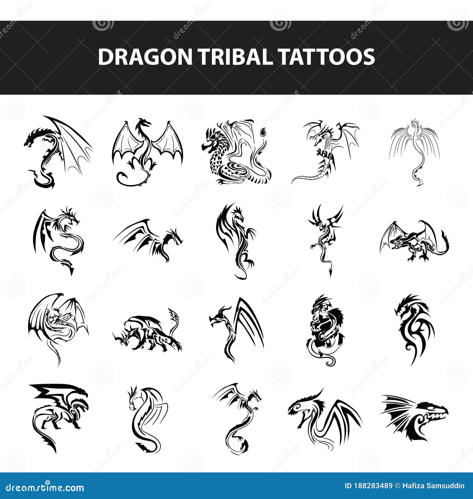 Vector dragon tribal tattoo Tribal Dragon