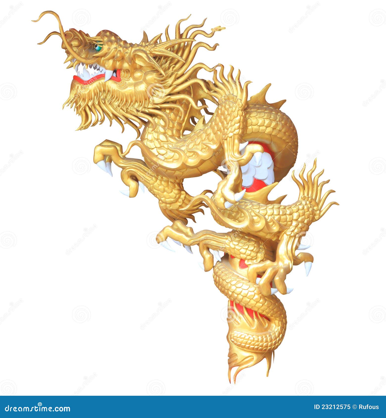 Dragon on white background stock image. Image of statue 23212575
