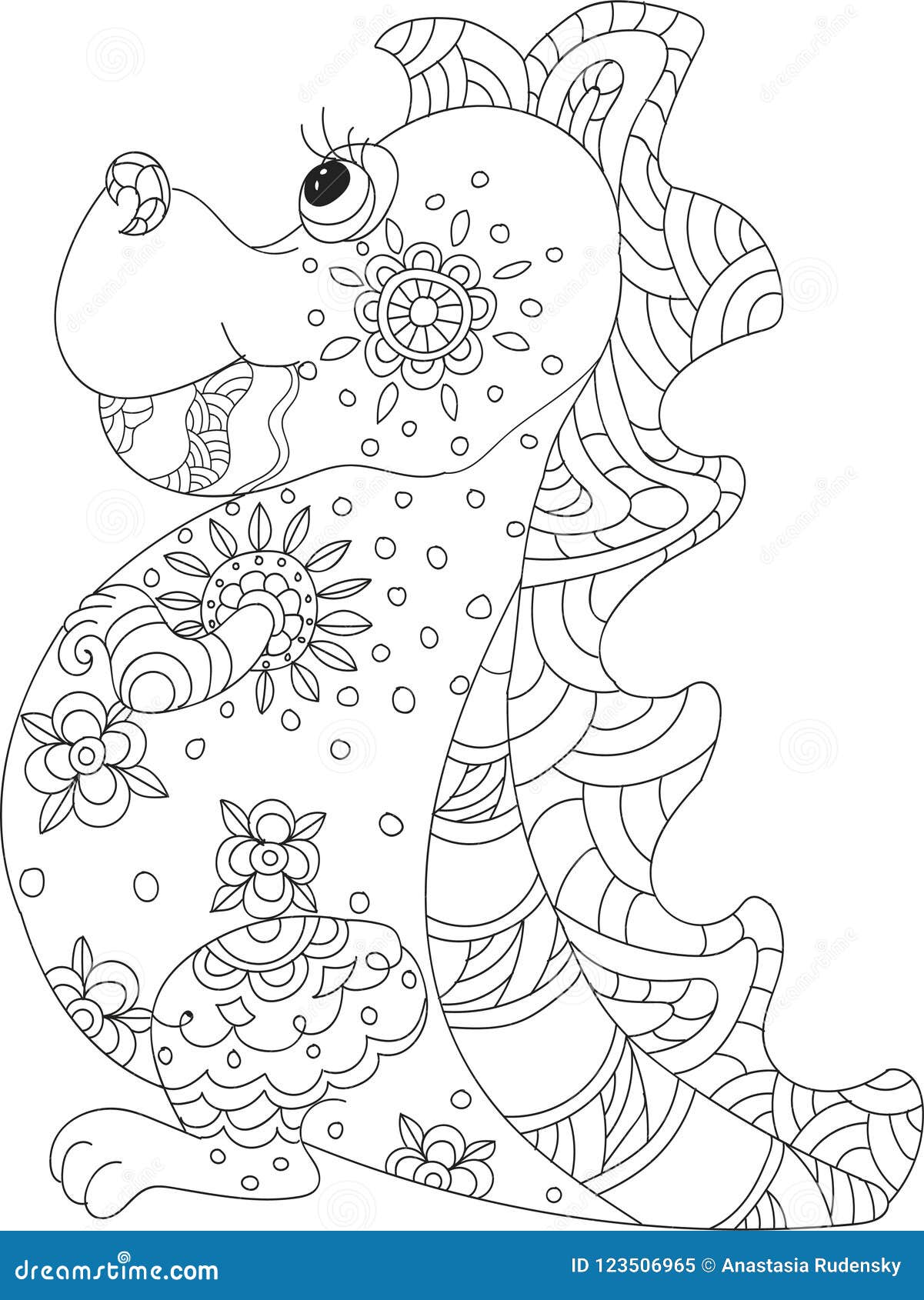 Dragon zentangle stock vector. Illustration of isolated - 123506965